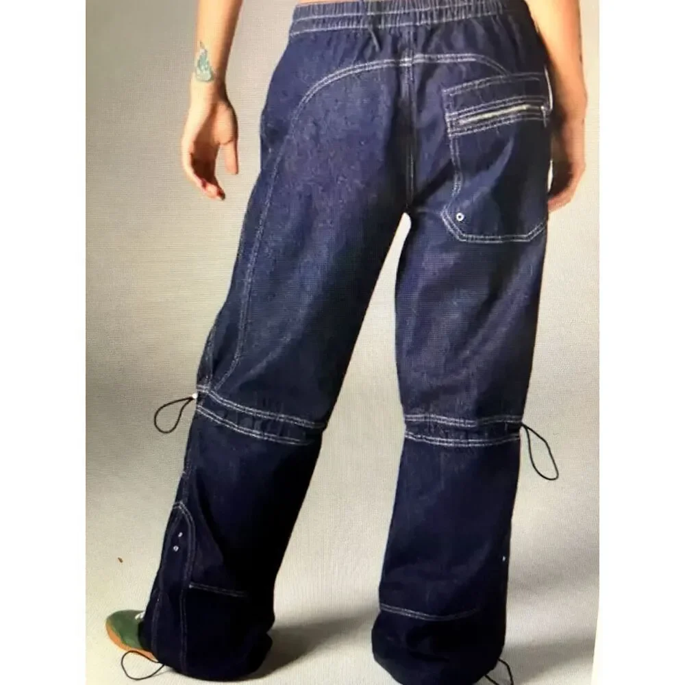 Silence + Noise Women Size 25 Cargo Baggy Jeans Straight Leg Pant Y2K Gorpcore